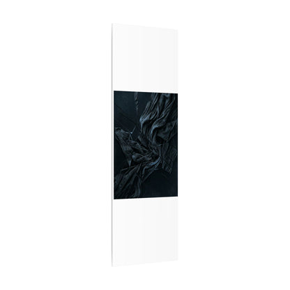 Dark Japandi Silk Drape in Moonlight | Moody Minimal Canvas Art
