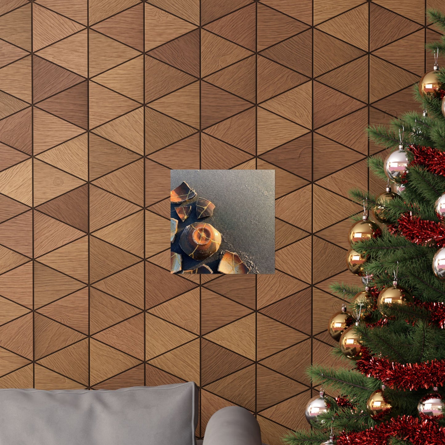 Winter Broken Pottery Gold Repair Wall Art Print | Artful Decor