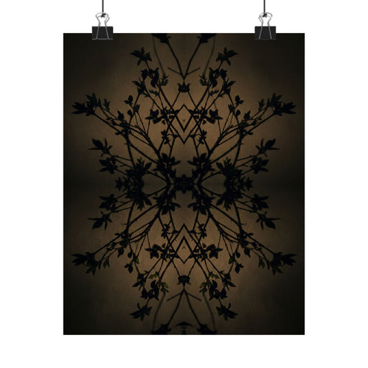 Shadow Play Wall Art Print | Spring Dark Japandi Shadow Zen Art