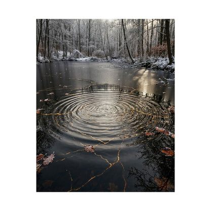 Water Ripple Wall Art Print | Winter Kintsugi Broken Beauty Art