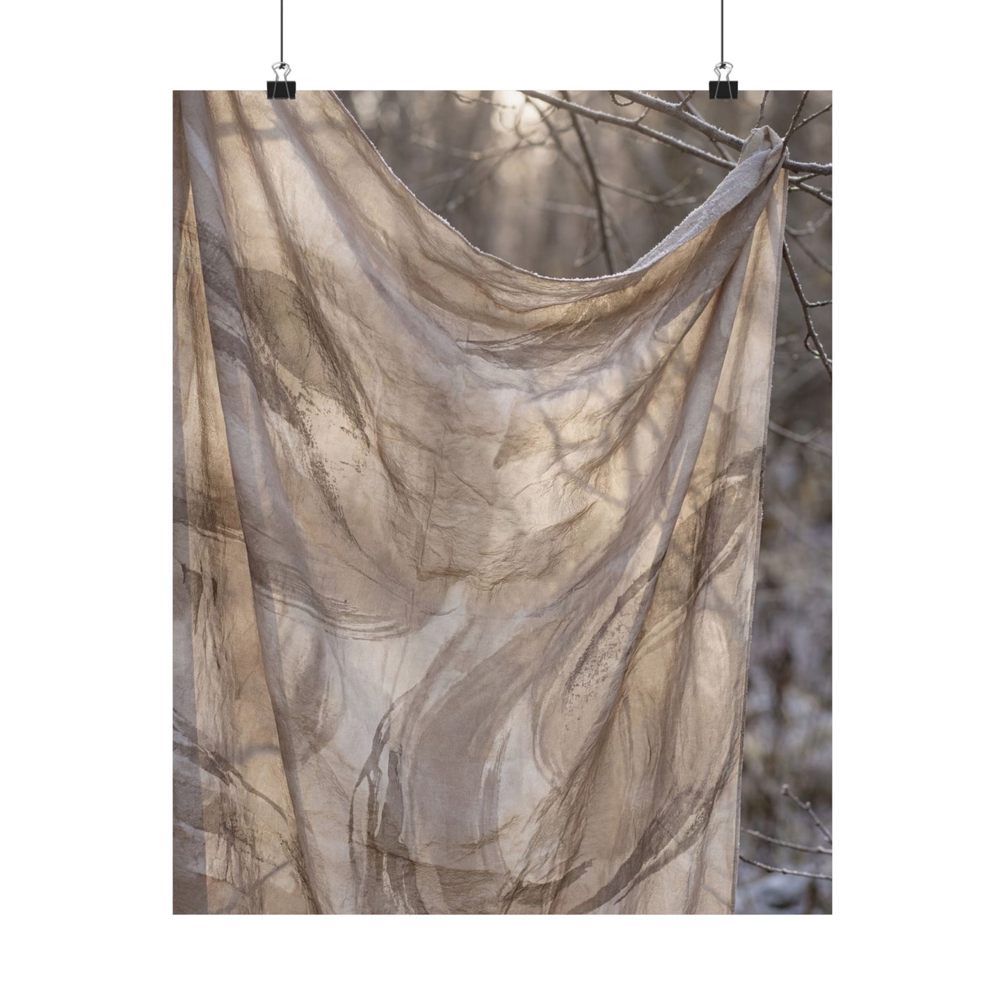 Dappled Silk Drape Wall Art Print - Japandi Ma Art Print