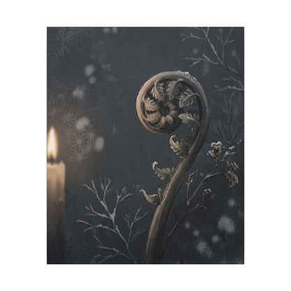 Candlelight Fern Unfurling Canvas Art - Japandi Ma