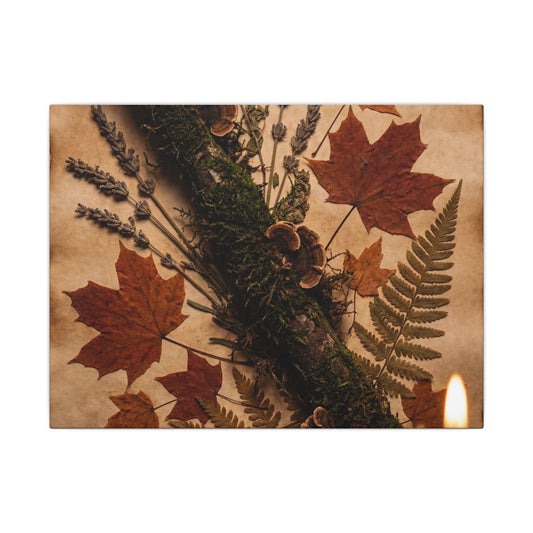 Fukinsei Moss Close Up Canvas Art - Cottagecore Herbarium Art Print