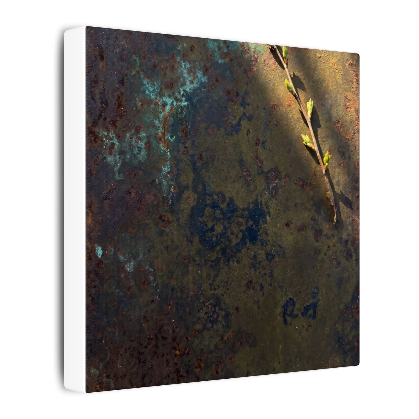 Golden Hour Rust Patina Canvas Art - Dark Japandi Ma