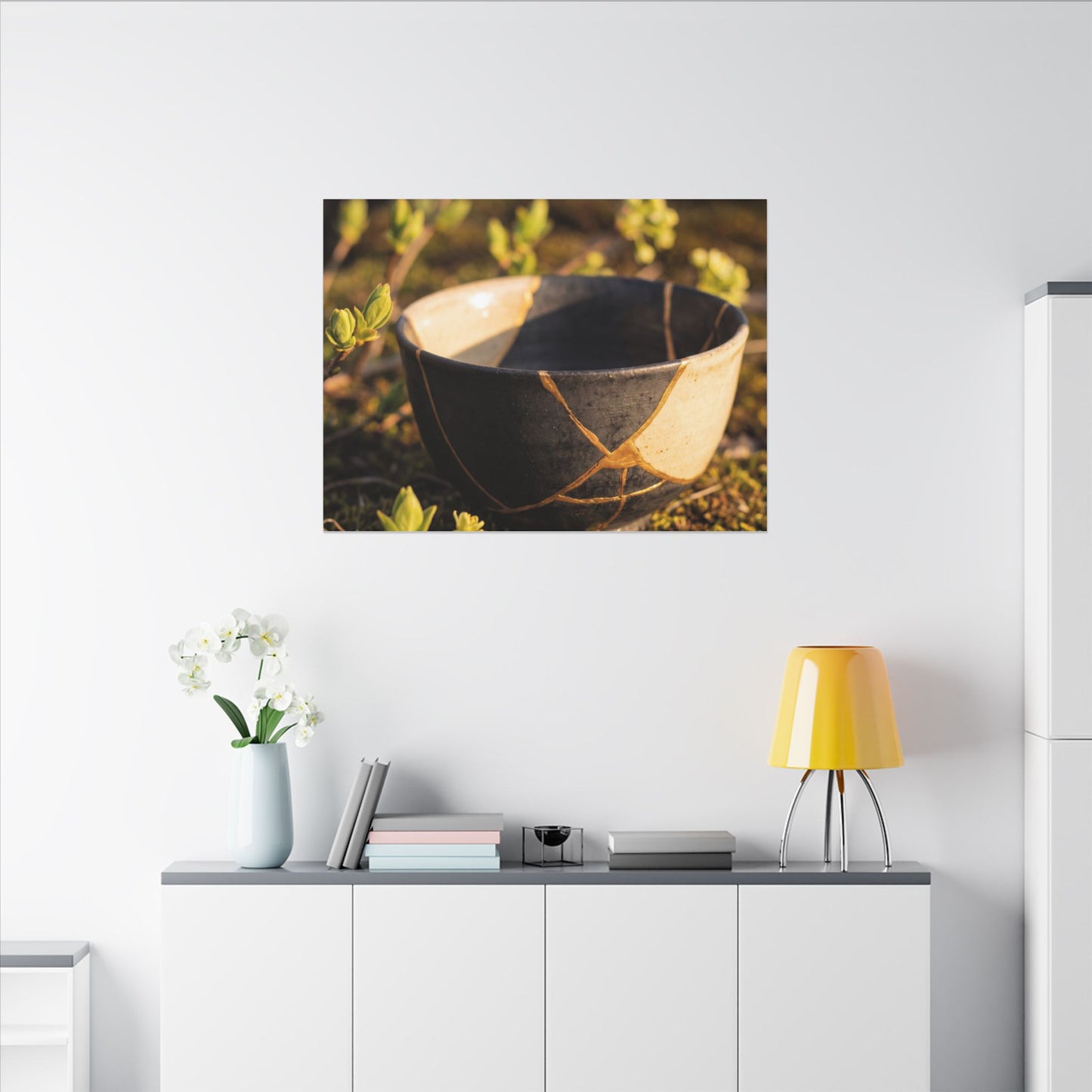 Seijaku Broken Pottery Canvas Art - Kintsugi Gold Repair