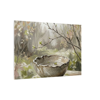 Japandi Ceramic Bowl in Overcast | Minimal Line Canvas Art