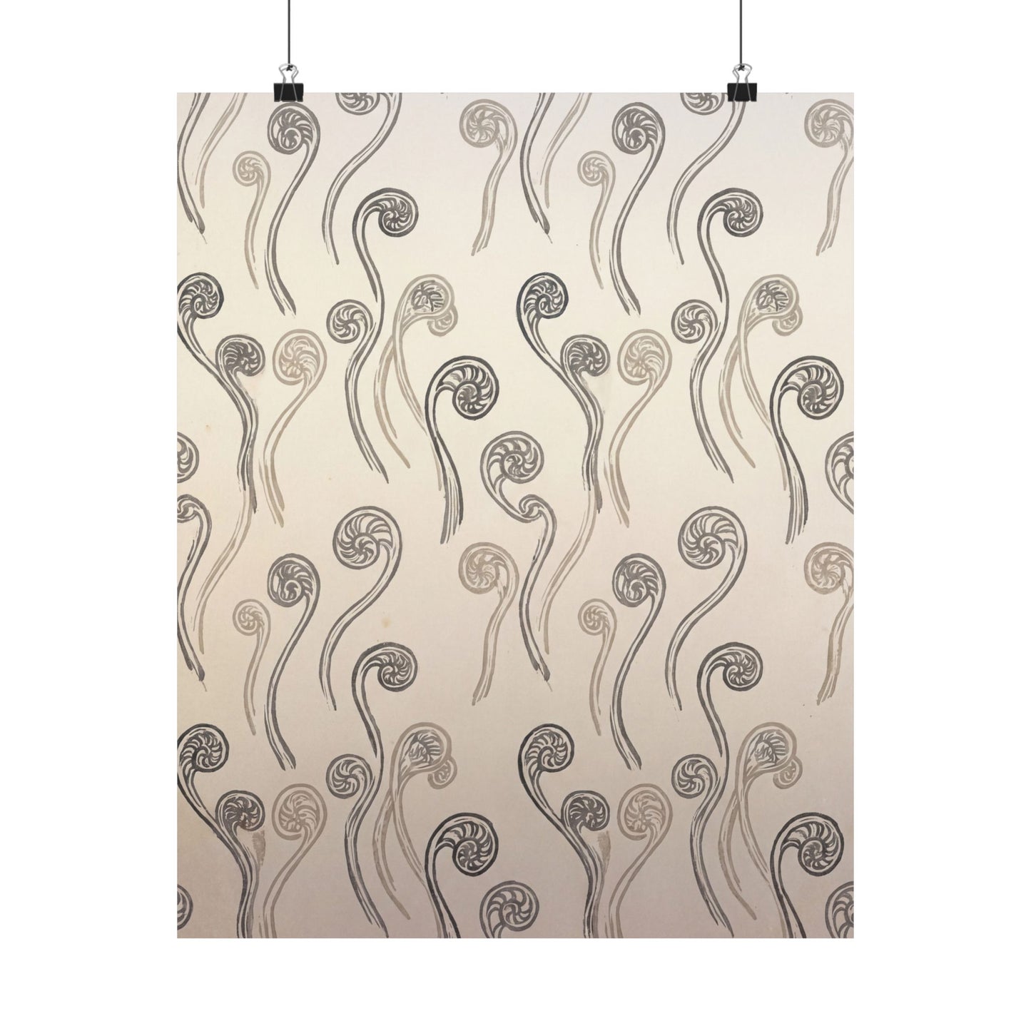 Fern Unfurling Wall Art Print | Summer Japandi Japanese Pattern Art