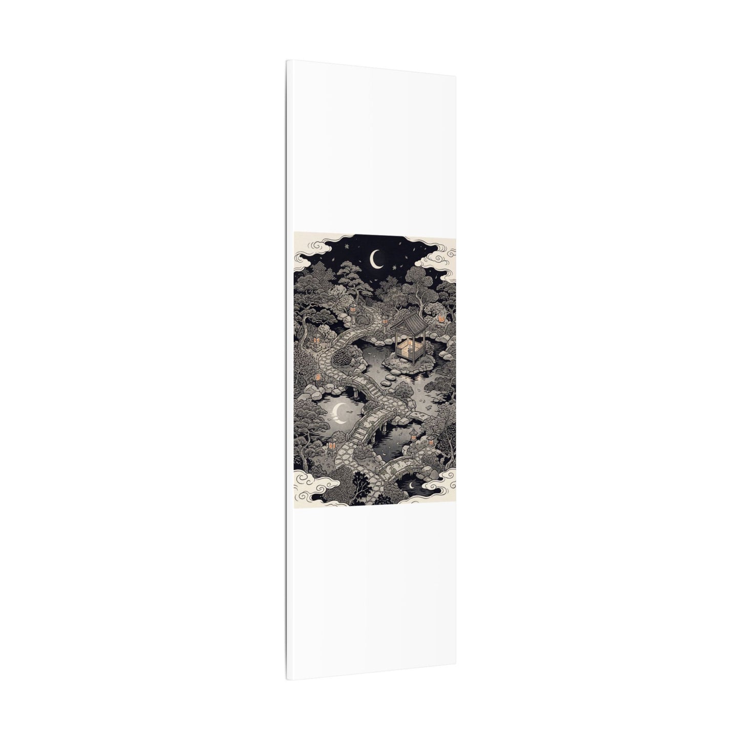 Moonlit Garden Ukiyo E Inspired Canvas Art | Serene Zen Art