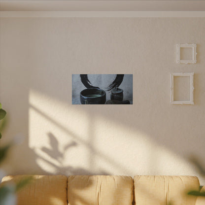 Tea Ceremony Canvas Art | Winter Zen Enso Art