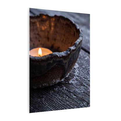 Atmospheric Ceramic Bowl Canvas Art - Moody Minimal Dark Japandi