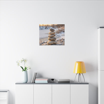 Ma River Stones Canvas Art - Japandi Japanese Pattern