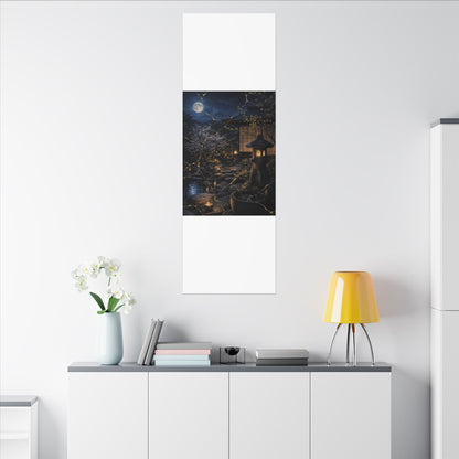 Seijaku Moonlit Garden Canvas Art - Kintsugi Gold Vein