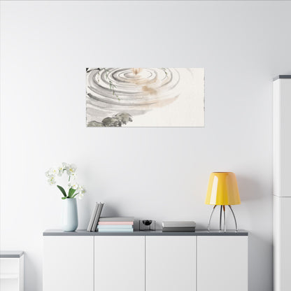 Water Ripple Sumi E Canvas Art | Tranquil Zen Art