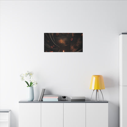 Silk Drape Autumn Canvas Art | Dark Japandi Moody Design