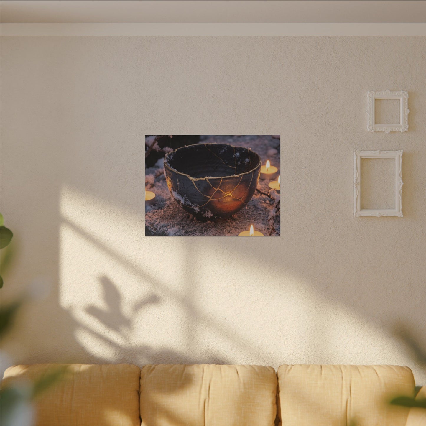 Ceramic Bowl Gold Repair Canvas Art | Beautiful Kintsugi Art