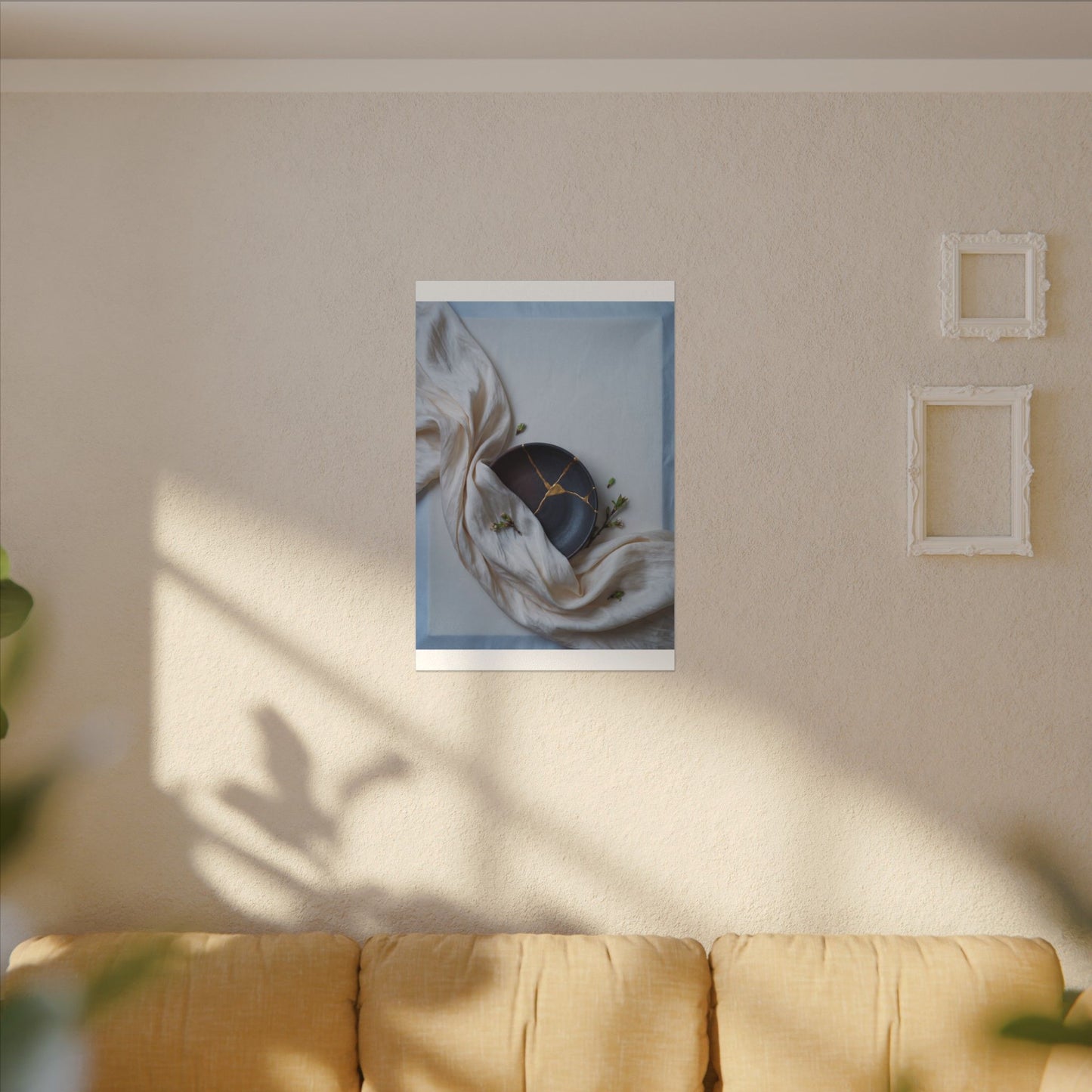Ma Silk Drape Canvas Art - Kintsugi Gold Repair