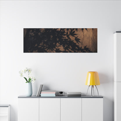 Shadow Play Autumn Canvas Art | Dark Japandi Atmospheric Design