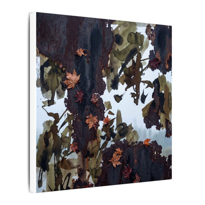 Rust Patina Charcoal Ink Canvas Art | Sophisticated Dark Japandi Art