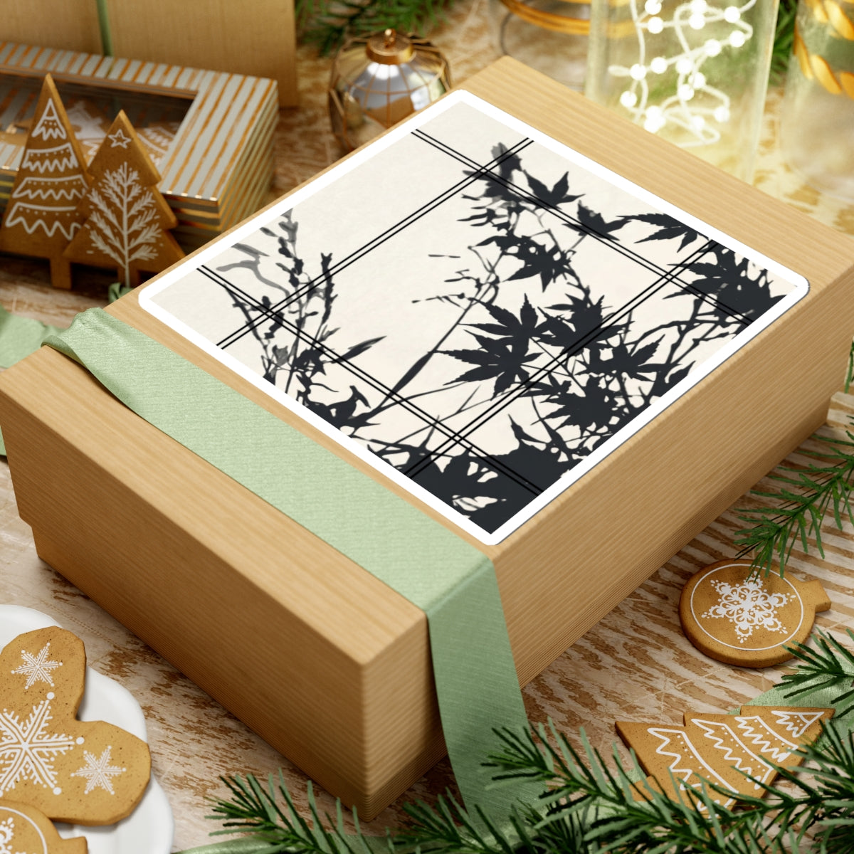 Golden Hour Shoji Screen Sticker - Japandi Mono No Aware Art Print