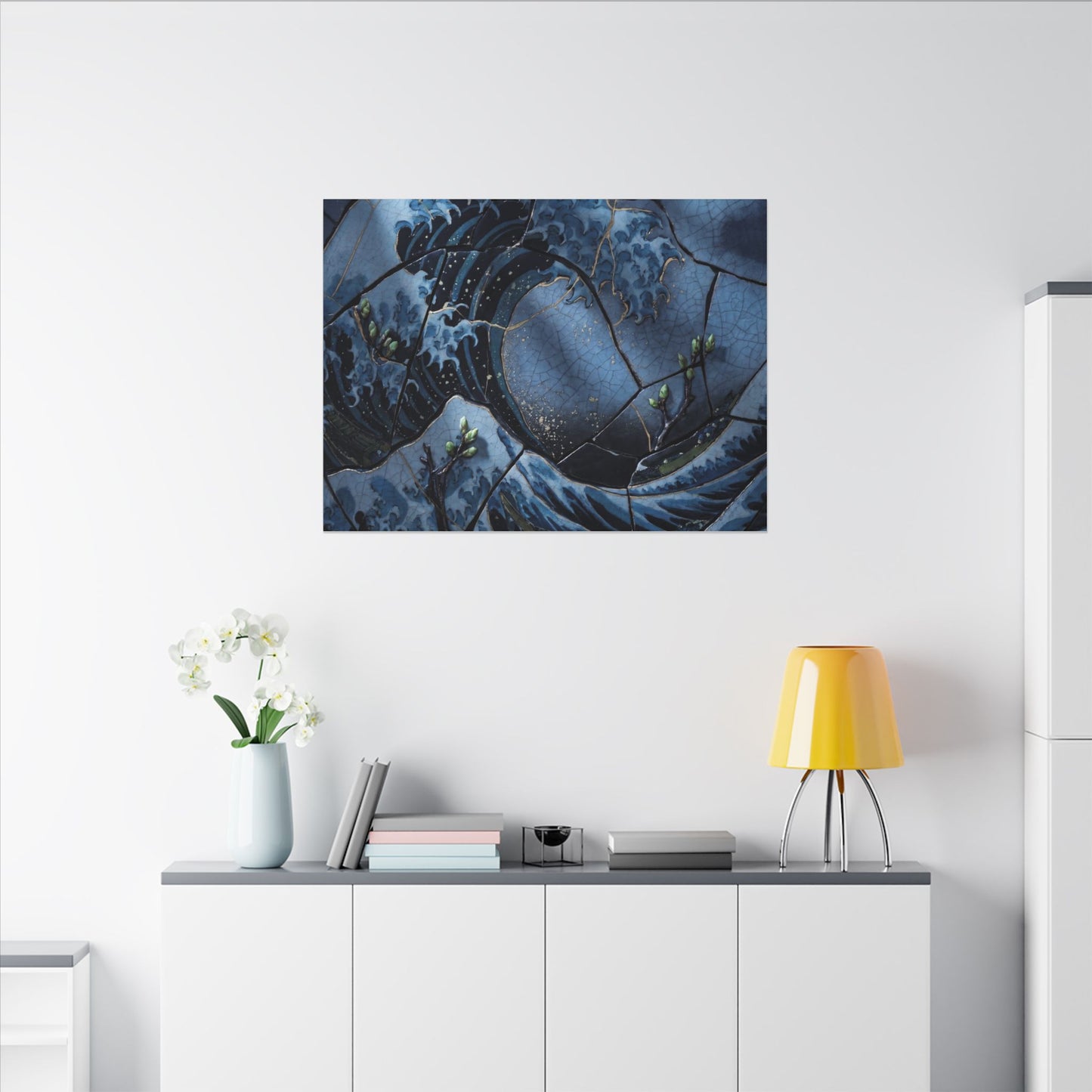 Ocean Wave Spring Canvas Art | Kintsugi Artful Design