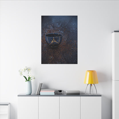 Rust Patina Winter Canvas Art | Kintsugi Healing Design