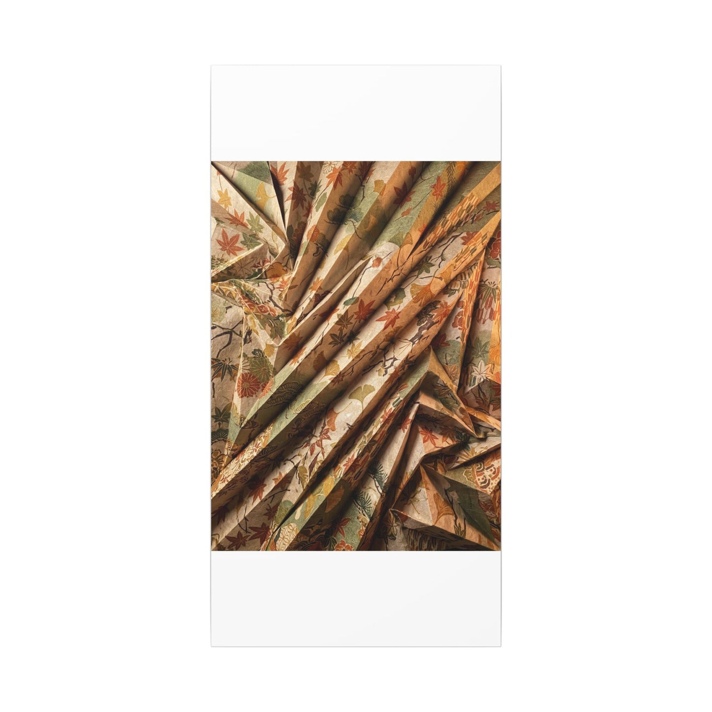 Paper Fold Autumn Canvas Art | Japandi Earthy Design