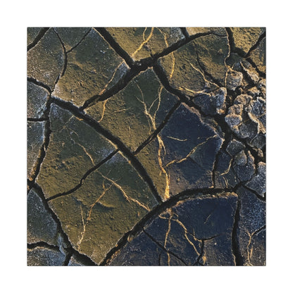 Winter Cracked Earth Moody Minimal Canvas Art | Atmospheric Decor