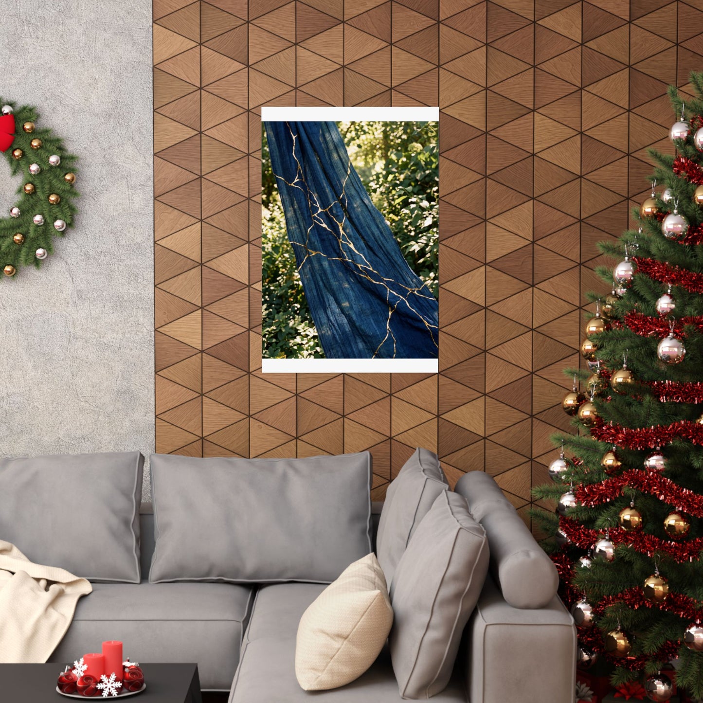 Silk Drape Wall Art Print | Summer Kintsugi Gold Repair Art