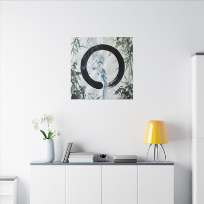 Zen Incense Smoke in Moonlight | Enso Canvas Art