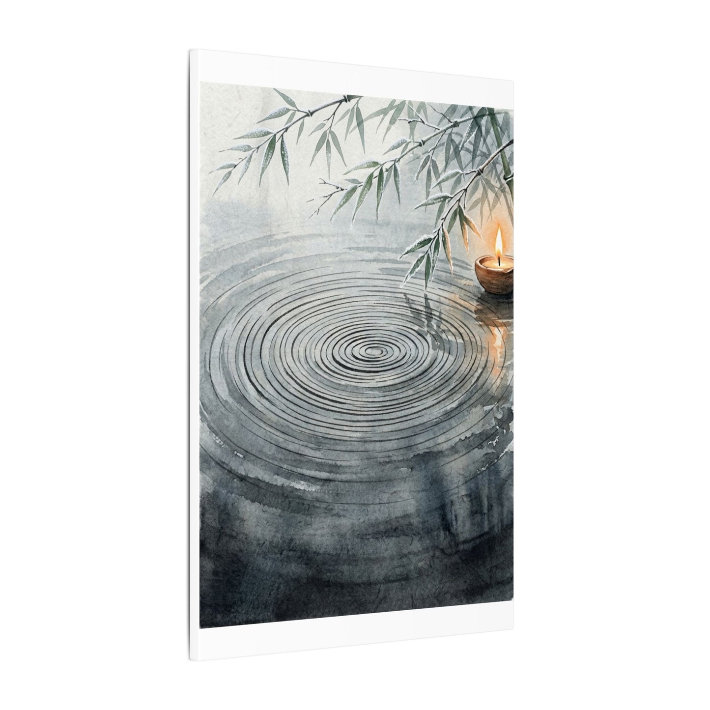 Water Ripple Sumi E Canvas Art | Calm Zen Art