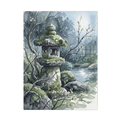 Moonlight Stone Lantern Canvas Art - Japandi Seijaku