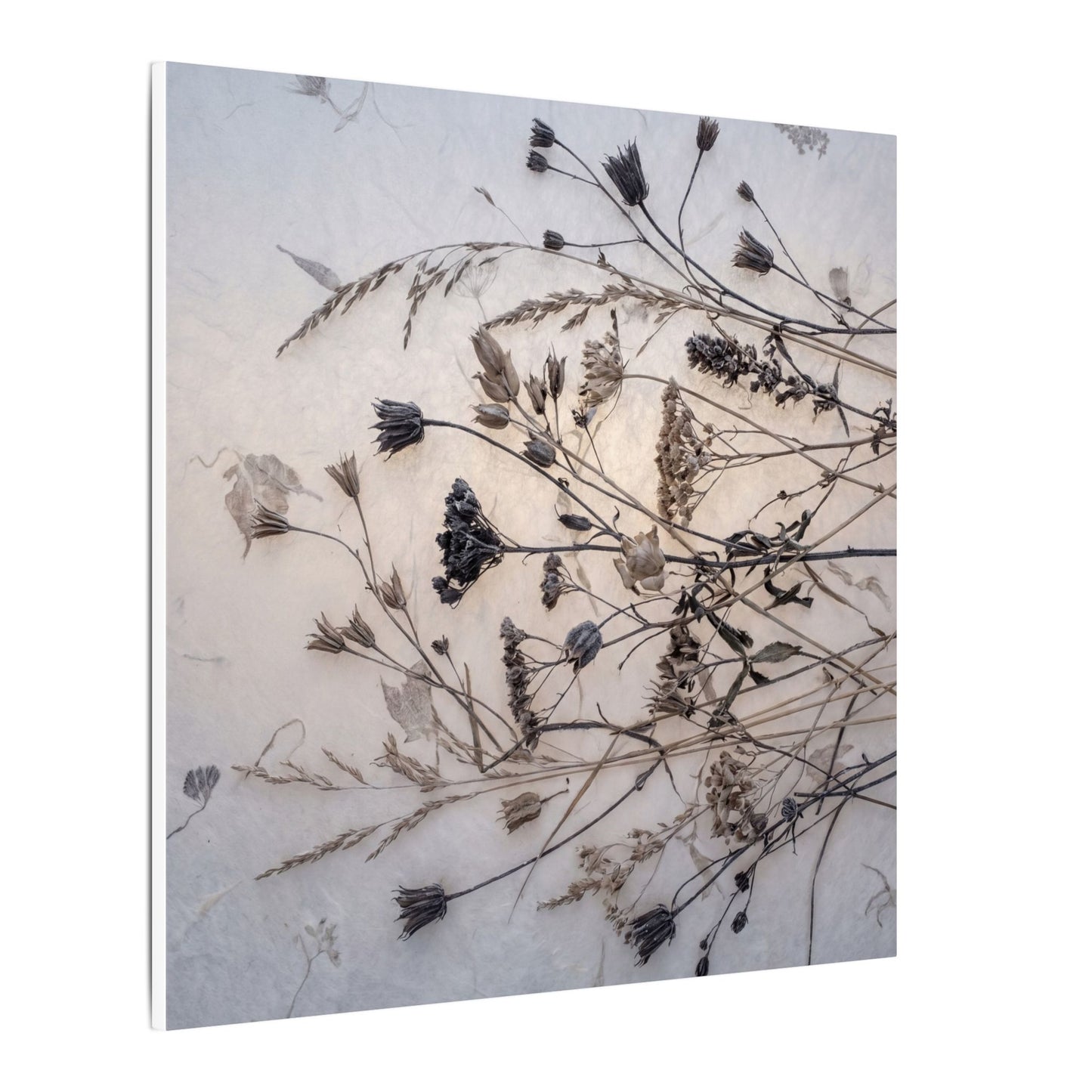 Elegant Dried Flowers Canvas Art - Japanese Pattern Japandi