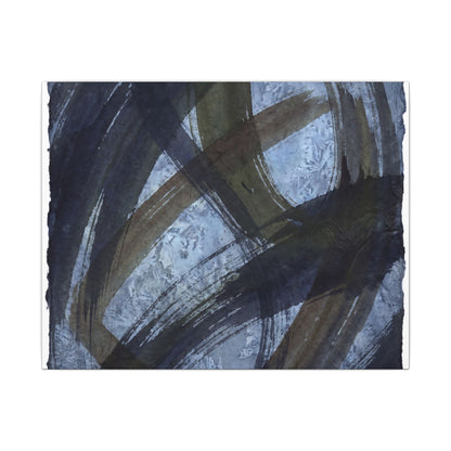 Ink Brushstroke Canvas Art | Winter Dark Japandi Shadow Zen Art Art Print