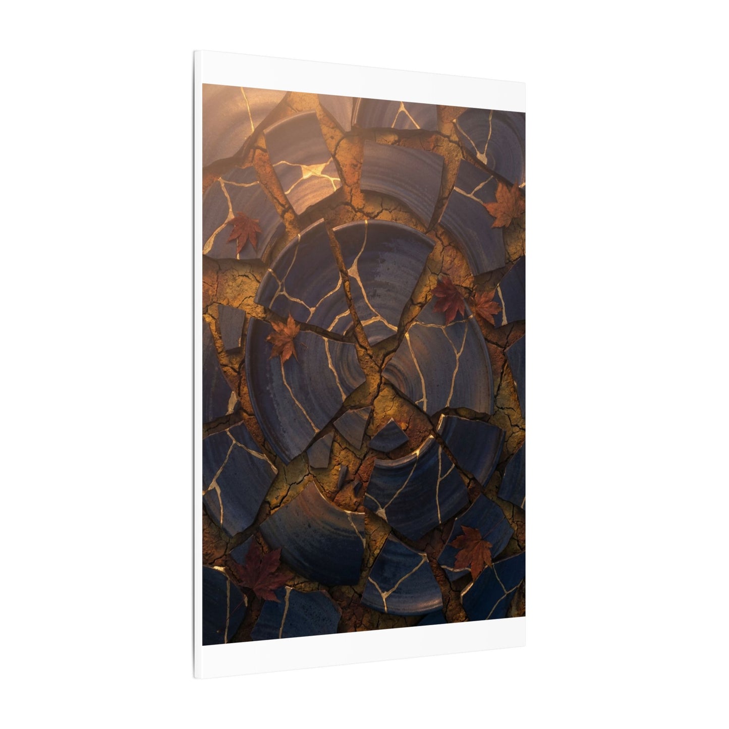 Autumn Cracked Earth Gold Repair Canvas Art | Philosophical Decor
