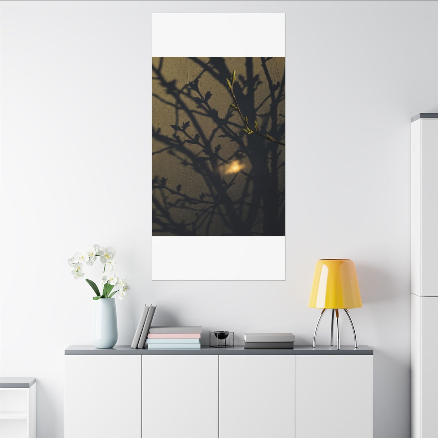 Bold Shadow Play Canvas Art - Moody Minimal Dark Japandi