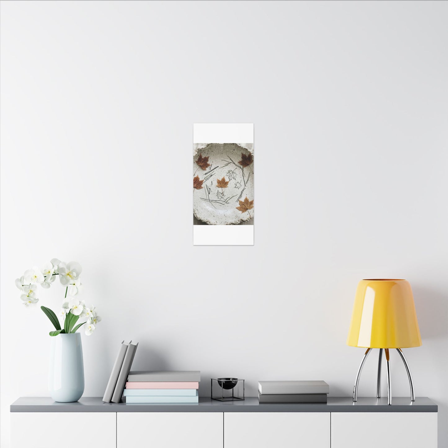 Ceramic Bowl Autumn Canvas Art | Japandi Elegant Design