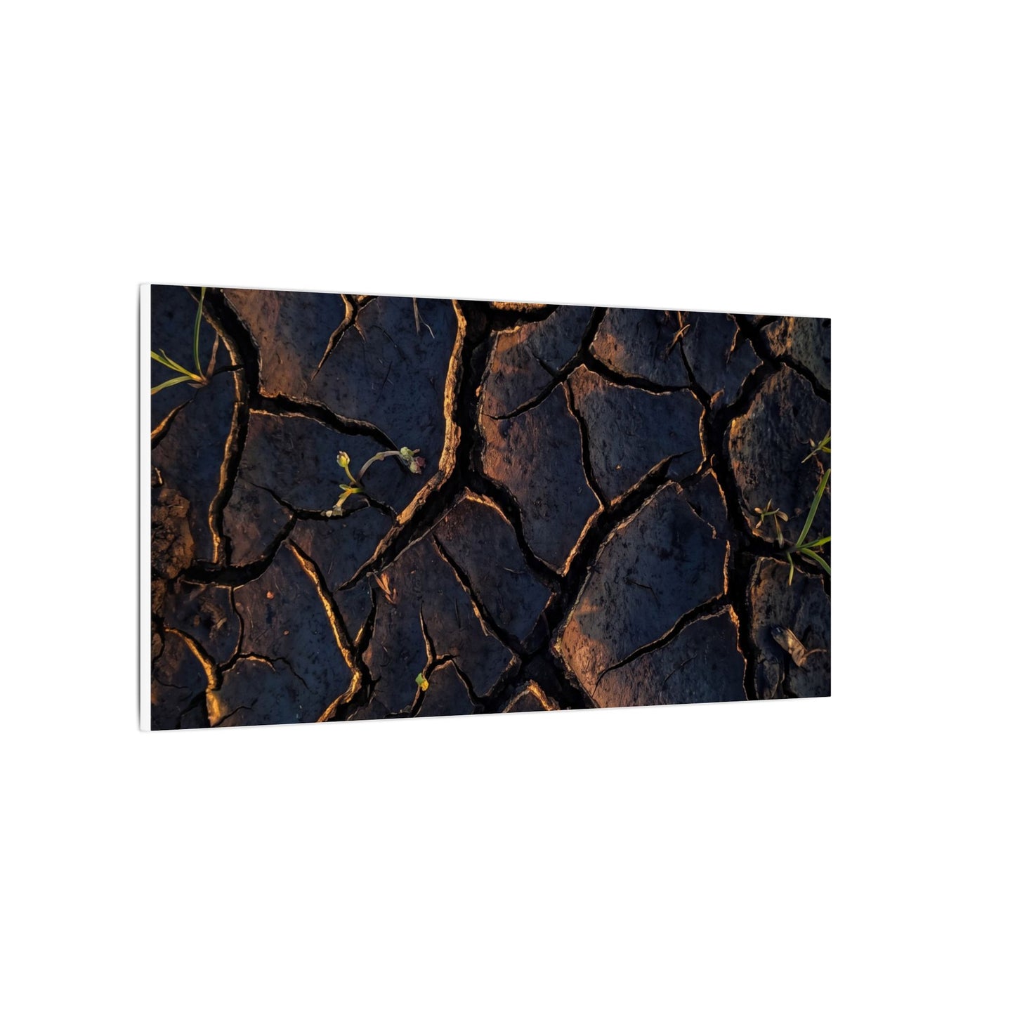 Cracked Earth Moody Minimal Canvas Art | Luxurious Dark Japandi Art