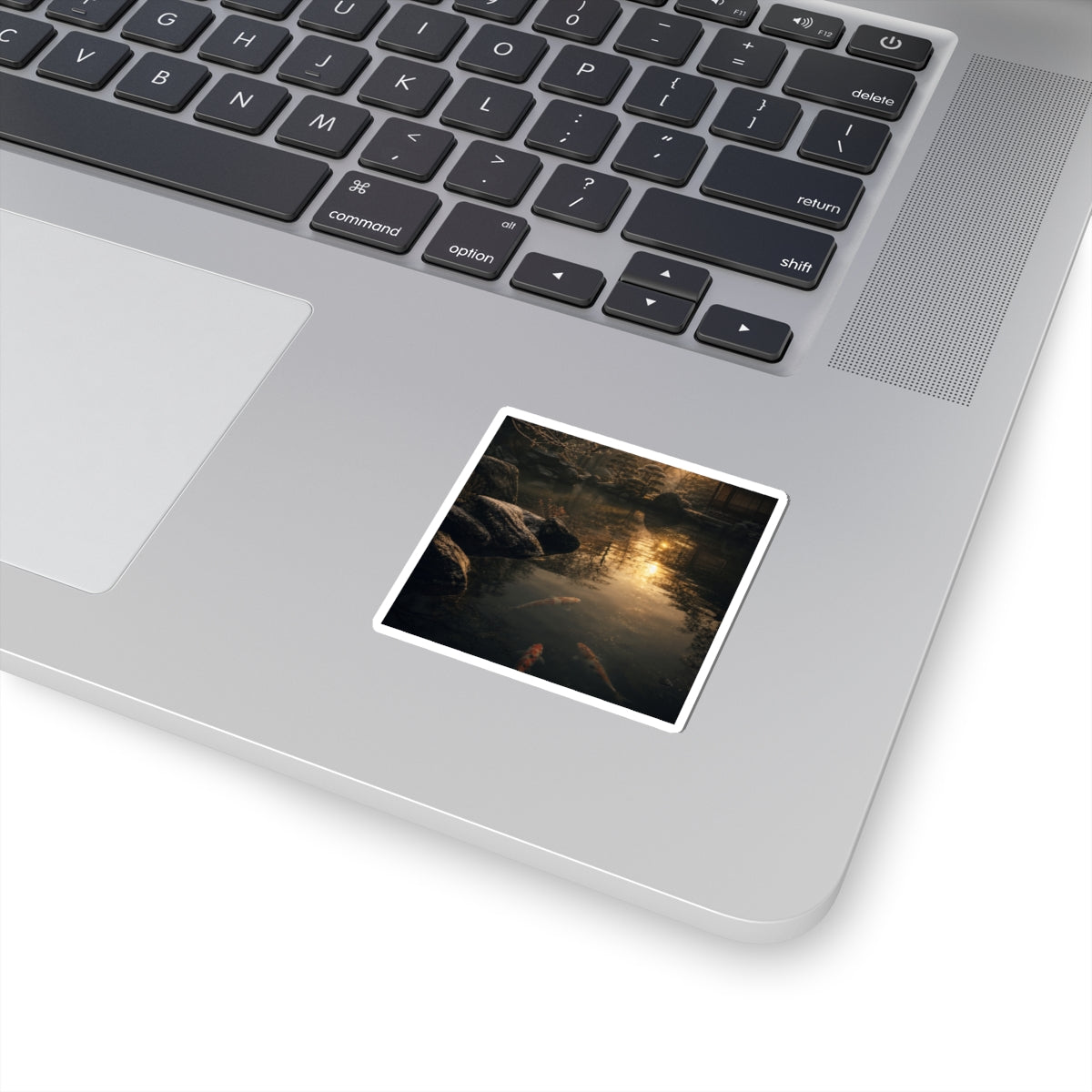 Dark Japandi Koi Pond in Golden Hour | Shadow Zen Sticker