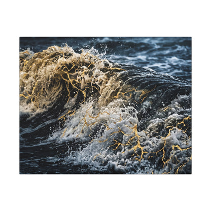 Ocean Wave Winter Canvas Art | Kintsugi Artful Design