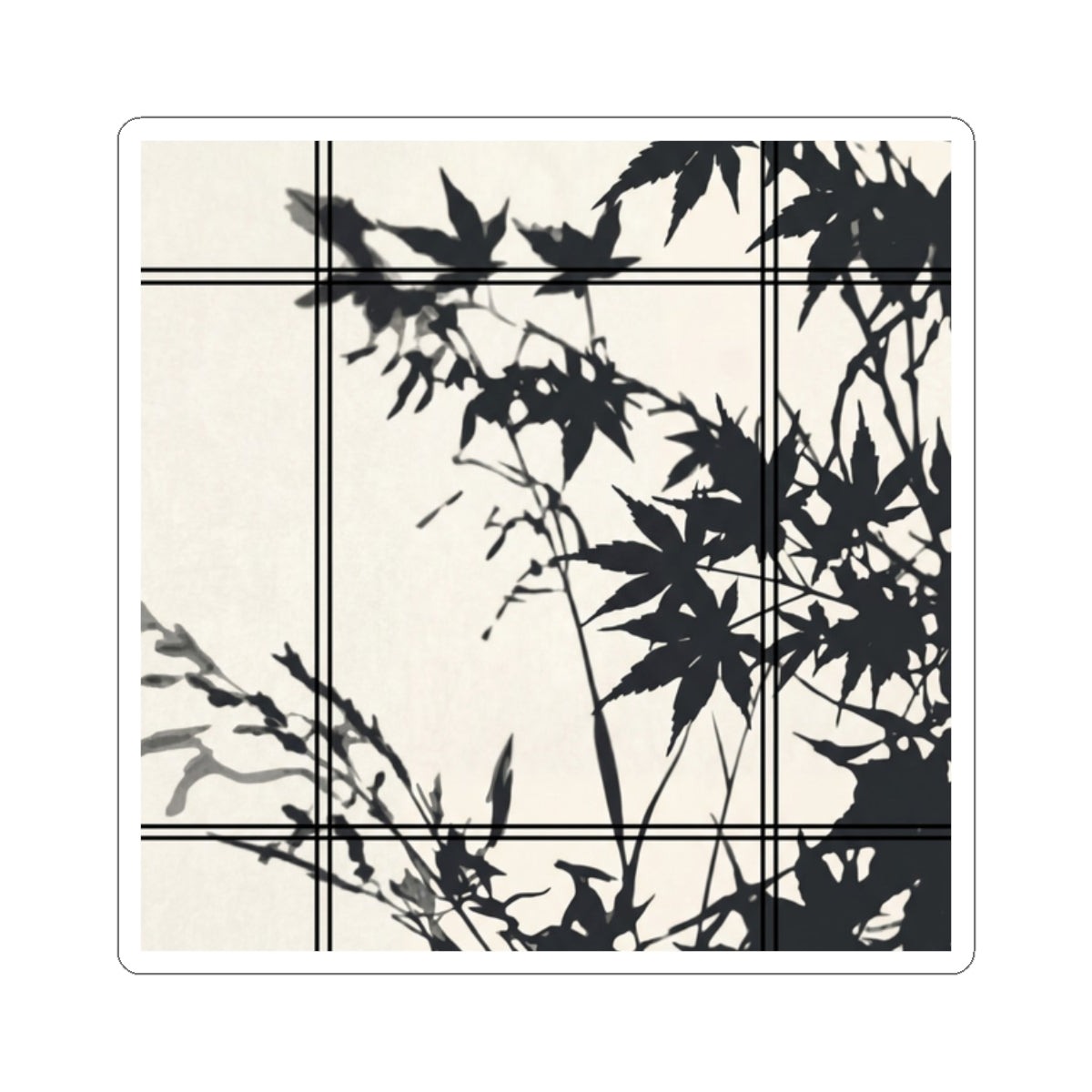 Golden Hour Shoji Screen Sticker - Japandi Mono No Aware Art Print