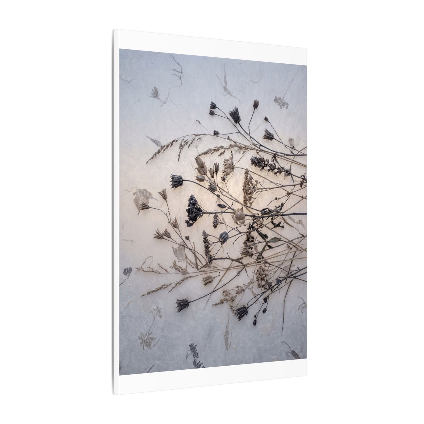 Elegant Dried Flowers Canvas Art - Japanese Pattern Japandi
