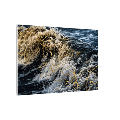 Ocean Wave Winter Canvas Art | Kintsugi Artful Design