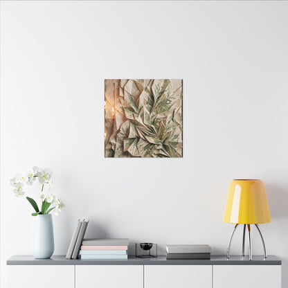 Japandi Paper Fold in Candlelight | Texture Canvas Art