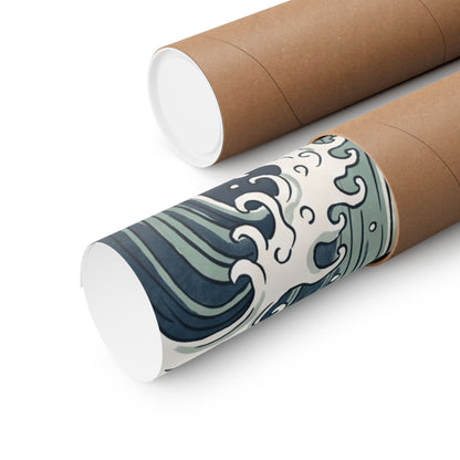 Ma Ocean Wave Wall Art Print - Zen Ukiyo E Inspired