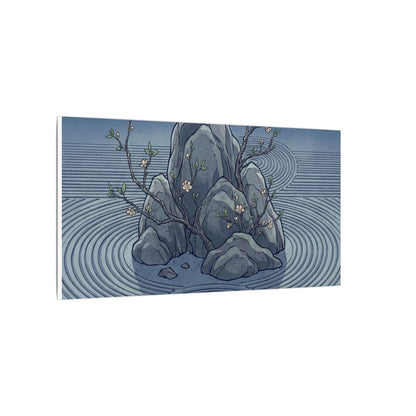 Spring Rock Garden Ukiyo E Inspired Canvas Art | Tranquil Decor