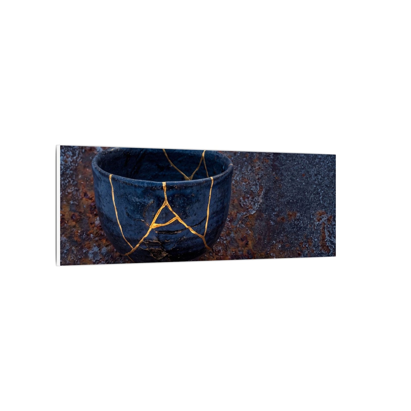 Rust Patina Winter Canvas Art | Kintsugi Healing Design