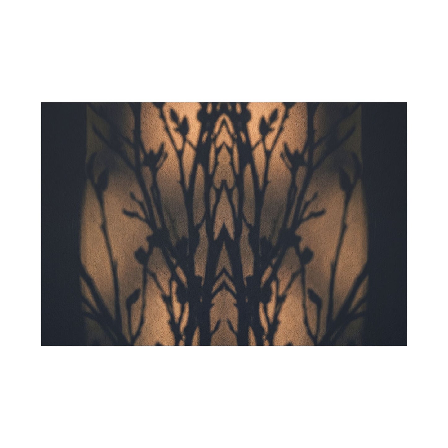 Dark Japandi Shadow Play in Golden Hour | Shadow Zen Canvas Art