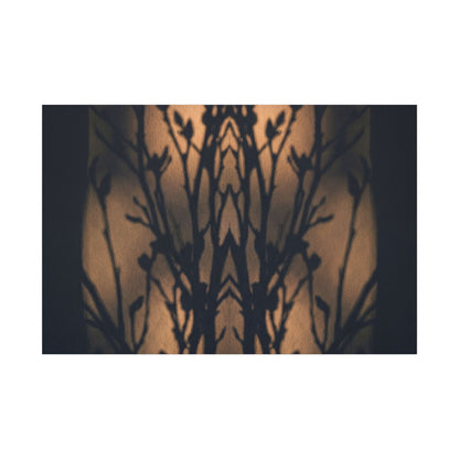 Dark Japandi Shadow Play in Golden Hour | Shadow Zen Canvas Art