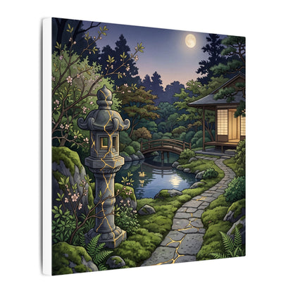 Spring Moonlit Garden Gold Vein Canvas Art | Resilient Decor