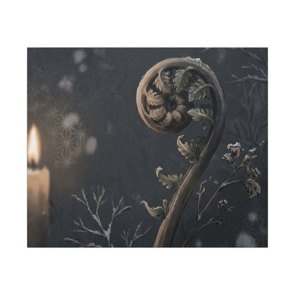Candlelight Fern Unfurling Canvas Art - Japandi Ma